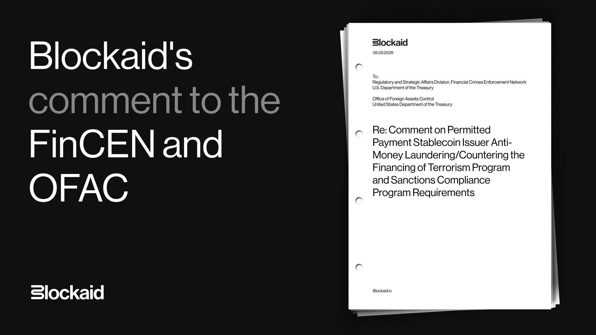 Blockaid's comment to the FinCEN and OFAC