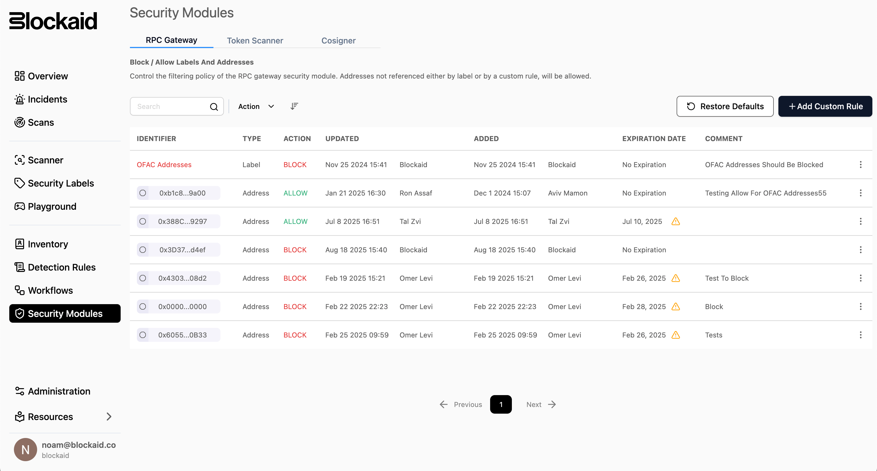 Blockaid Platform RPC Module